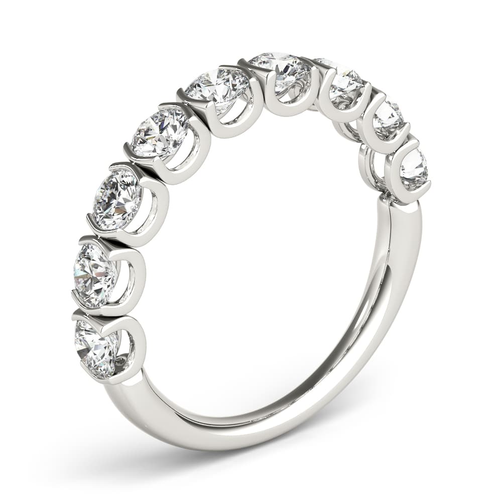 Bar Set U-Prong Wedding Bands (2.07 ct. tw.), Angle view in white gold or platinum