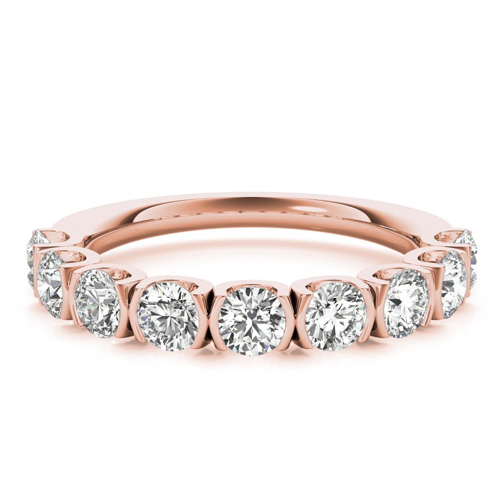 Bar Set U-Prong Wedding Bands (2.07 ct. tw.), On hand view in rose gold
