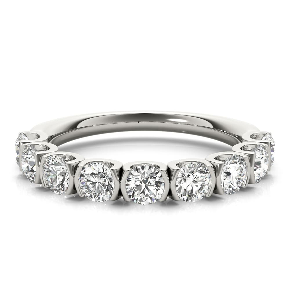 Bar Set U-Prong Wedding Bands (2.07 ct. tw.), On hand view in white gold or platinum