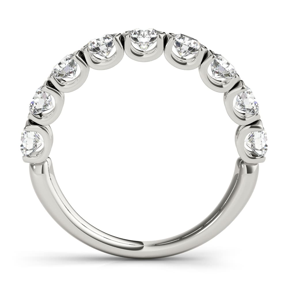 Bar Set U-Prong Wedding Bands (2.07 ct. tw.), Side view in white gold or platinum