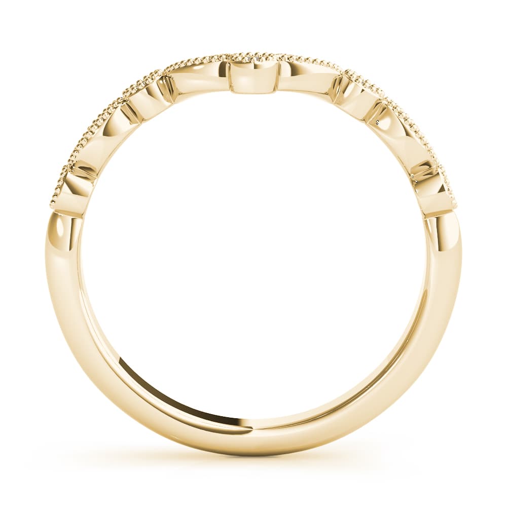 Diamond Chevron Wedding Band (1/8 ct. tw.), Side view in yellow gold