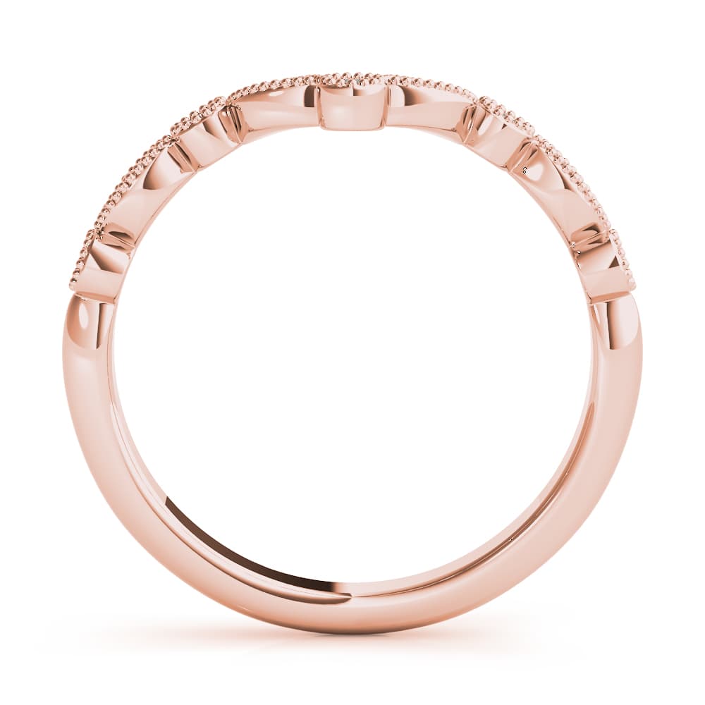 Diamond Chevron Wedding Band (1/8 ct. tw.), Side view in rose gold