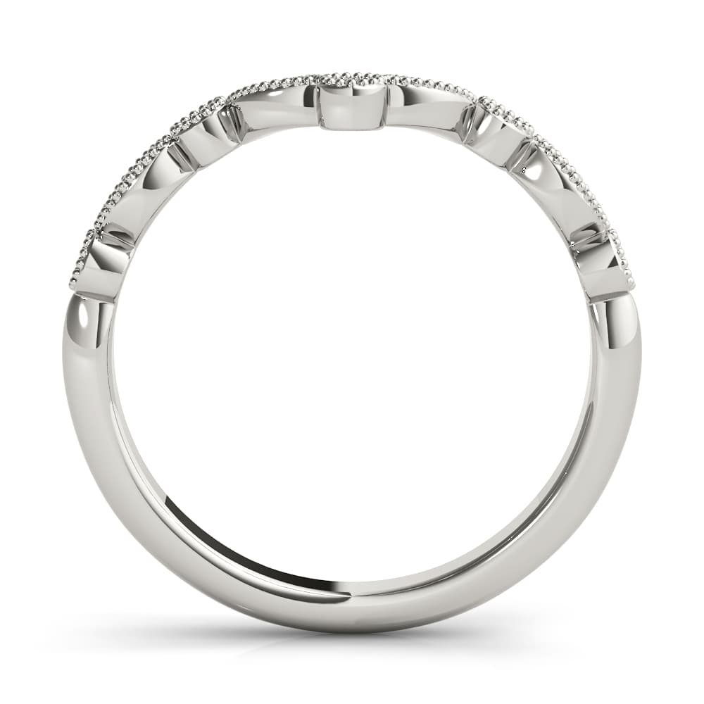 Diamond Chevron Wedding Band (1/8 ct. tw.), Side view in white gold or platinum