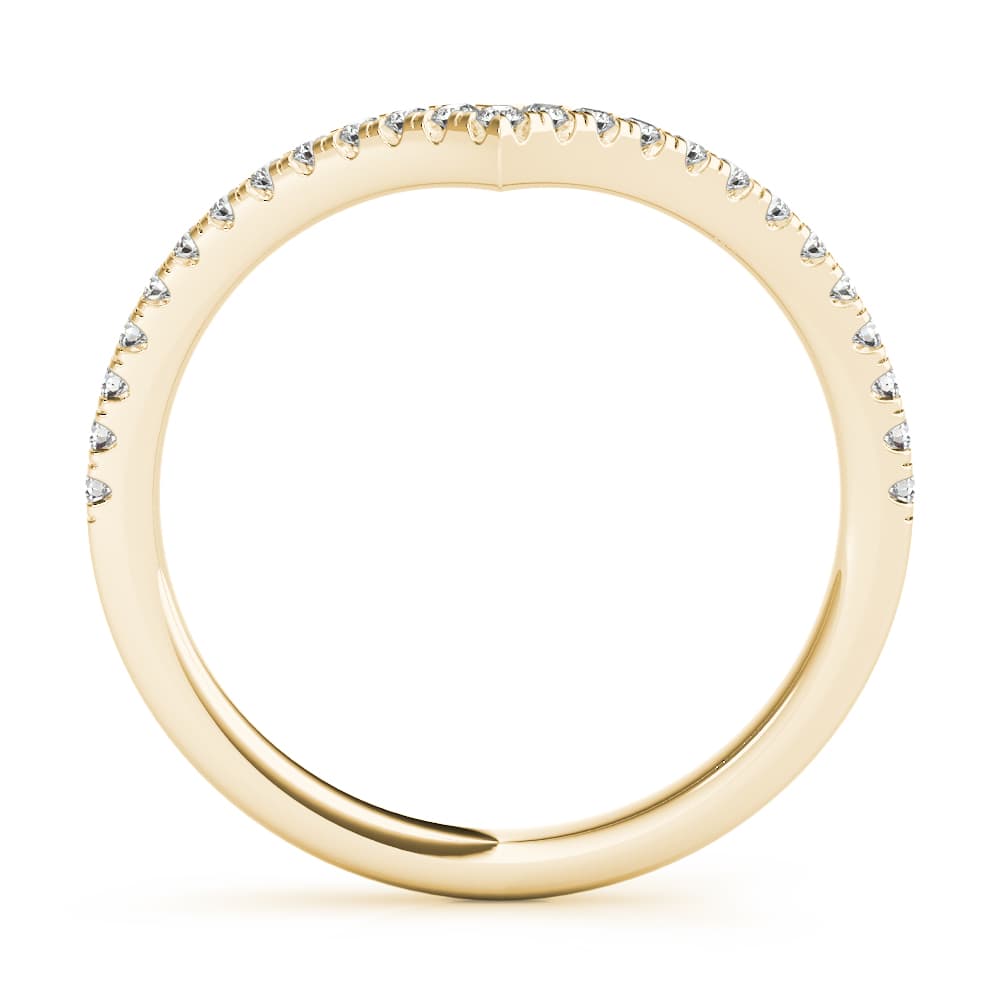 Diamond Chevron Wedding Band (0.19 ct. tw.), Side view in yellow gold