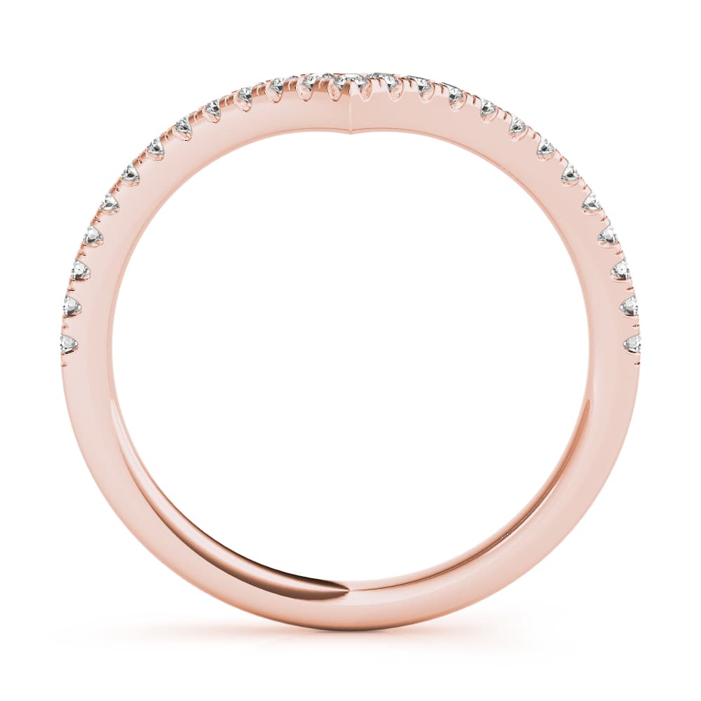Diamond Chevron Wedding Band (0.19 ct. tw.), Side view in rose gold