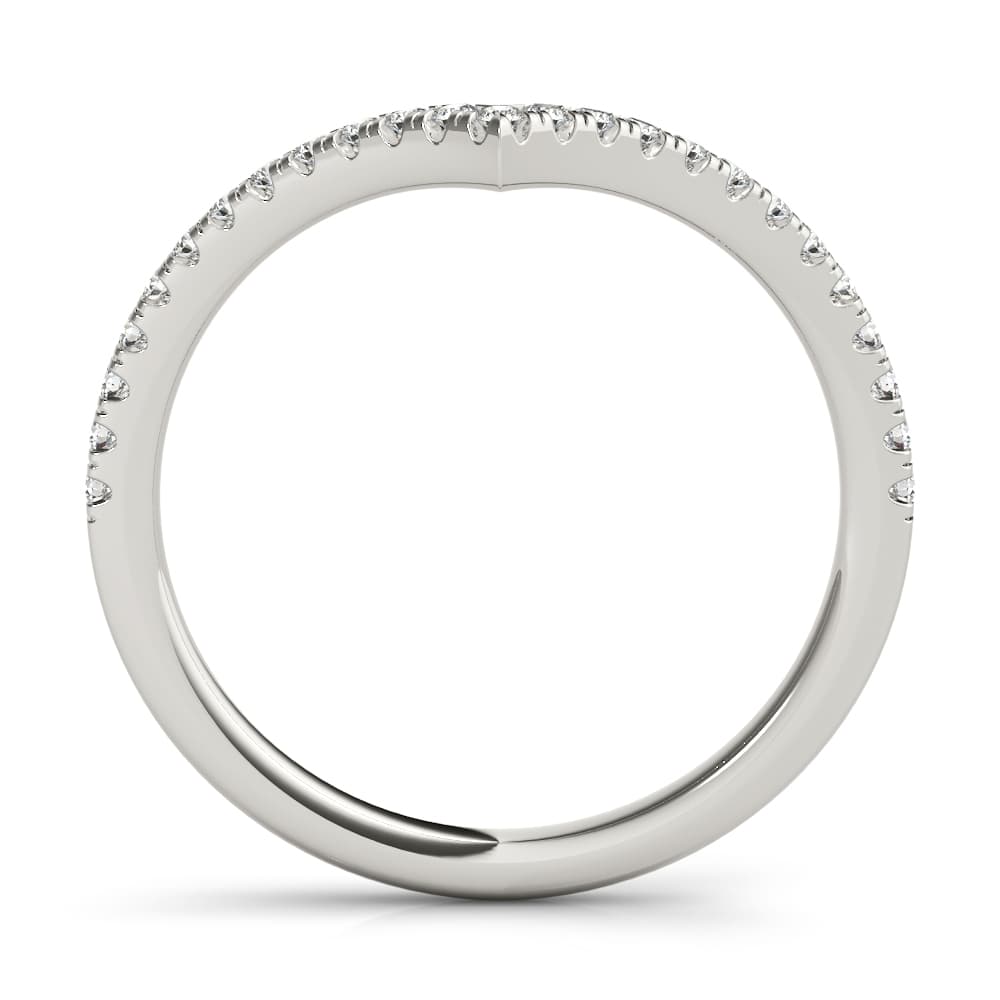 Diamond Chevron Wedding Band (0.19 ct. tw.), Side view in white gold or platinum