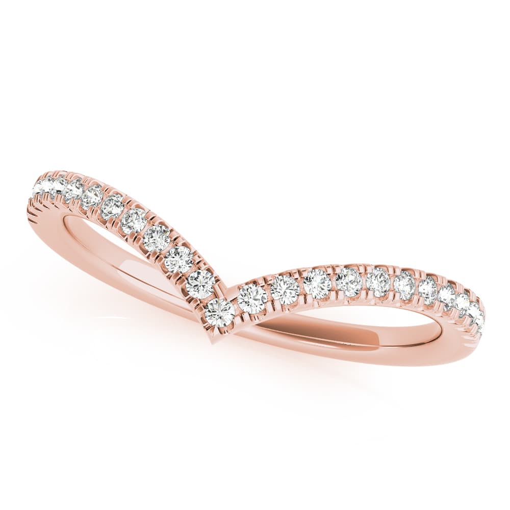 Diamond Chevron Wedding Band (0.19 ct. tw.), Top view in rose gold