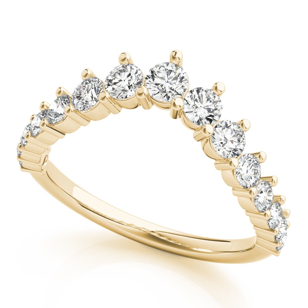 Graduating Diamond Chevron Band (3/4 ct. tw.), Front view in yellow gold
