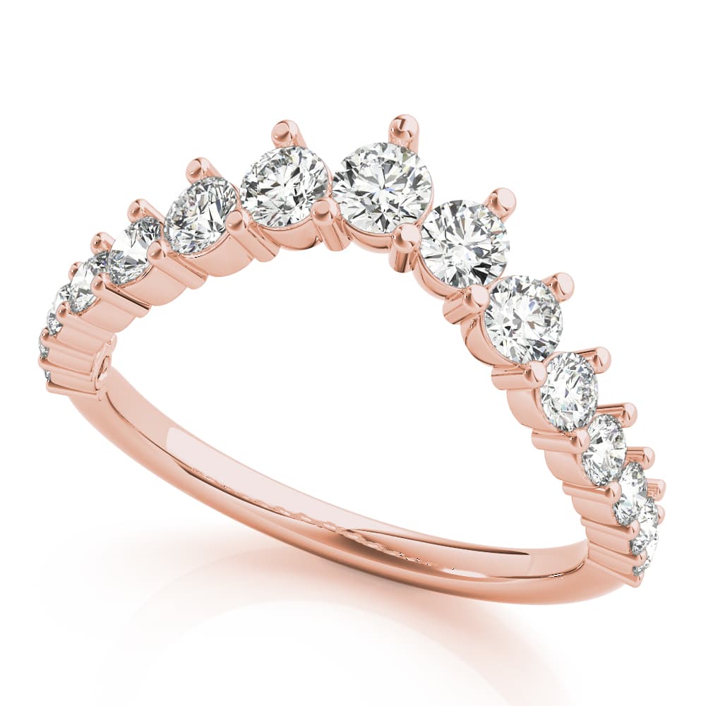 Graduating Diamond Chevron Band (3/4 ct. tw.), Front view in rose gold