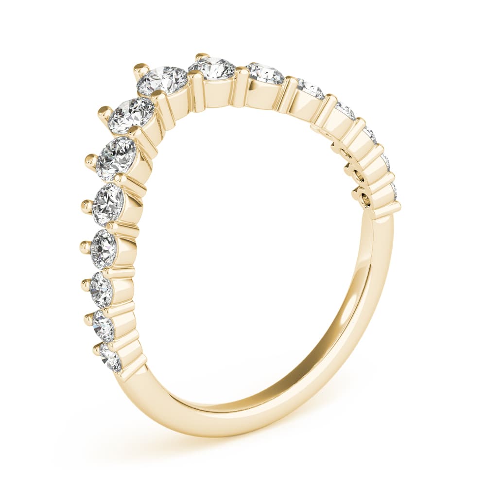 Graduating Diamond Chevron Band (3/4 ct. tw.), Angle view in yellow gold