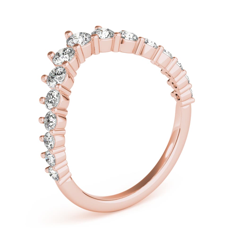 Graduating Diamond Chevron Band (3/4 ct. tw.), Angle view in rose gold