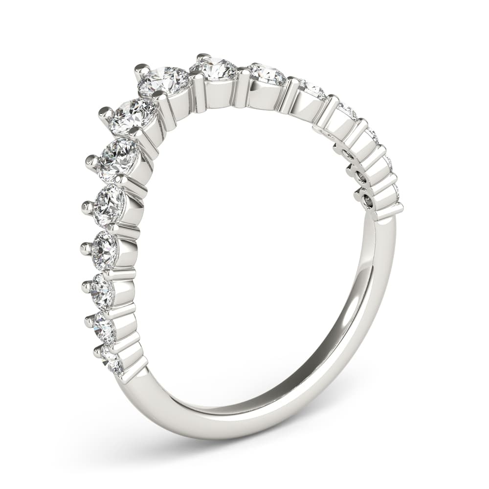 Graduating Diamond Chevron Band (3/4 ct. tw.), Angle view in white gold or platinum