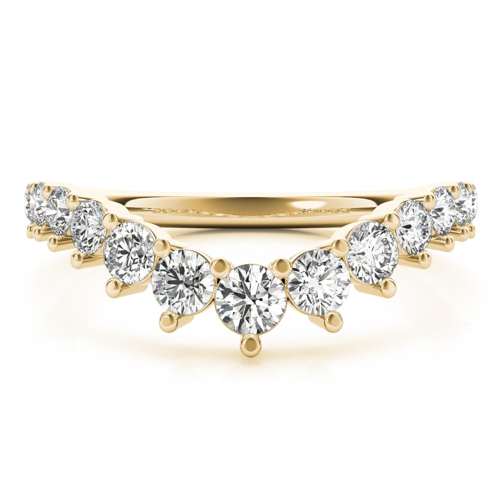 Graduating Diamond Chevron Band (3/4 ct. tw.), On hand view in yellow gold