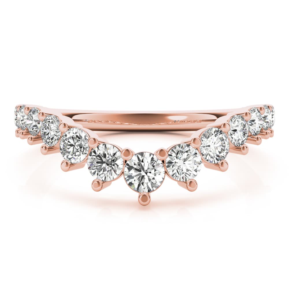 Graduating Diamond Chevron Band (3/4 ct. tw.), On hand view in rose gold