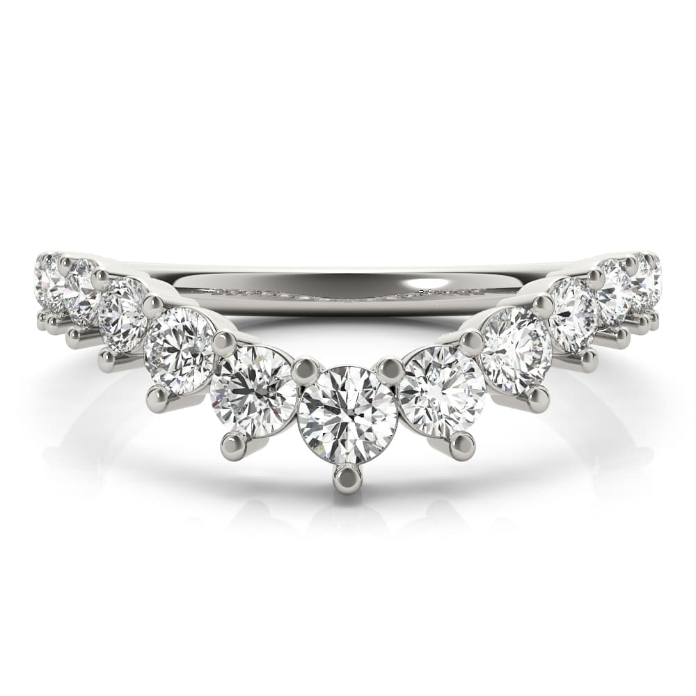 Graduating Diamond Chevron Band (3/4 ct. tw.), On hand view in white gold or platinum
