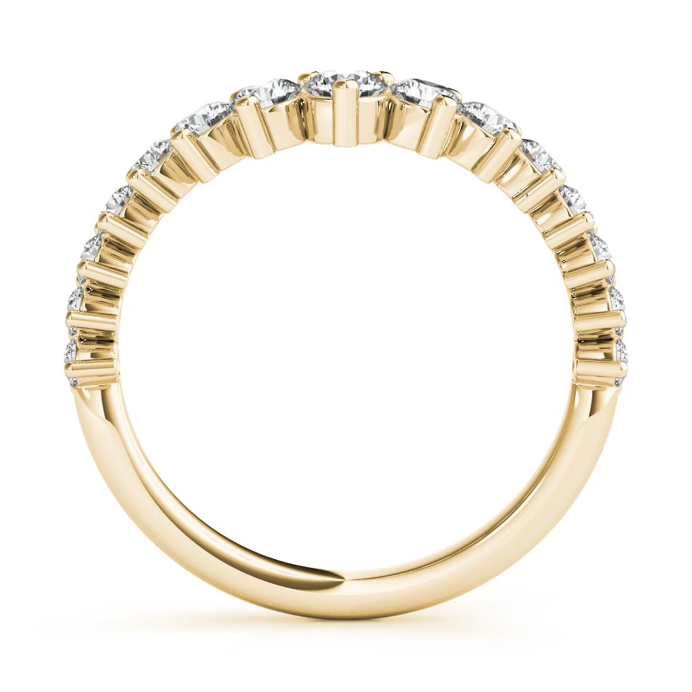 Graduating Diamond Chevron Band (3/4 ct. tw.), Side view in yellow gold
