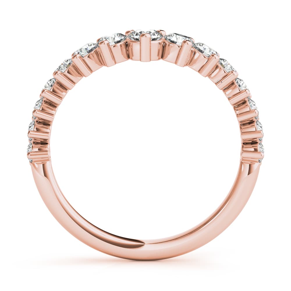 Graduating Diamond Chevron Band (3/4 ct. tw.), Side view in rose gold