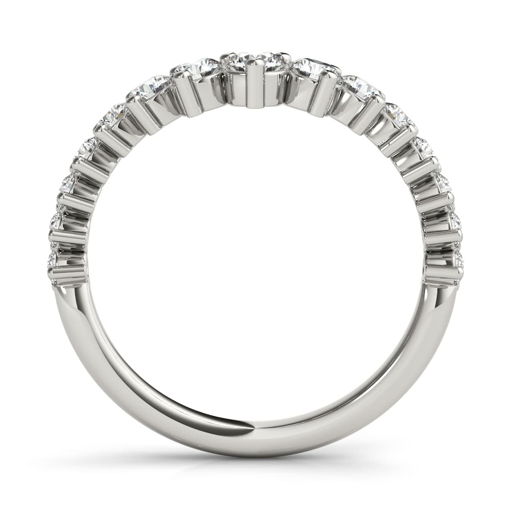 Graduating Diamond Chevron Band (3/4 ct. tw.), Side view in white gold or platinum