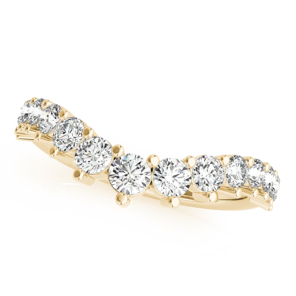 Graduating Diamond Chevron Band (3/4 ct. tw.), Top view in yellow gold
