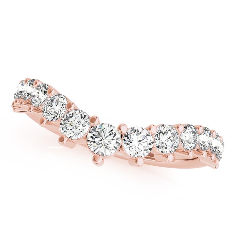 Graduating Diamond Chevron Band (3/4 ct. tw.), Top view in rose gold