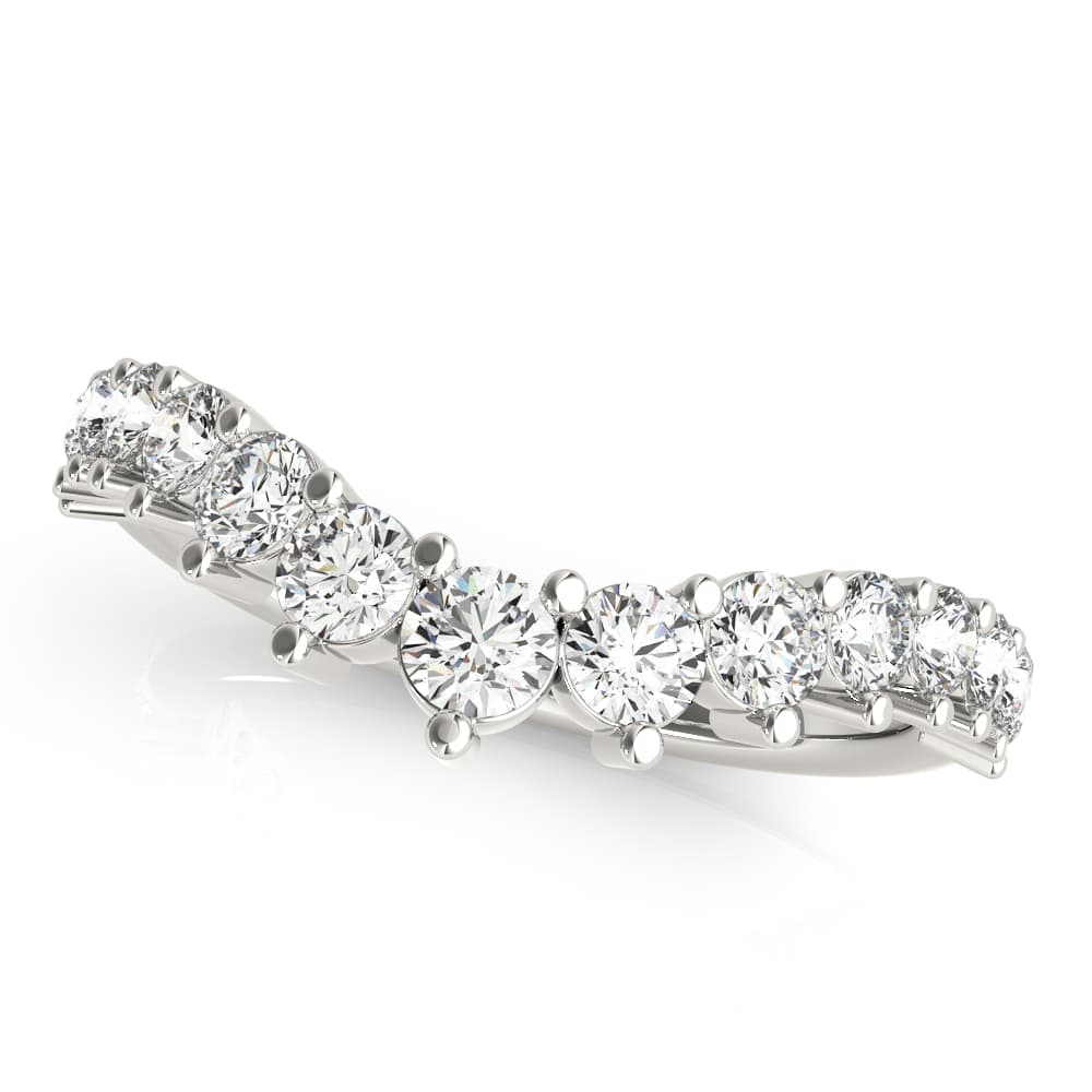 Graduating Diamond Chevron Band (3/4 ct. tw.), Top view in white gold or platinum
