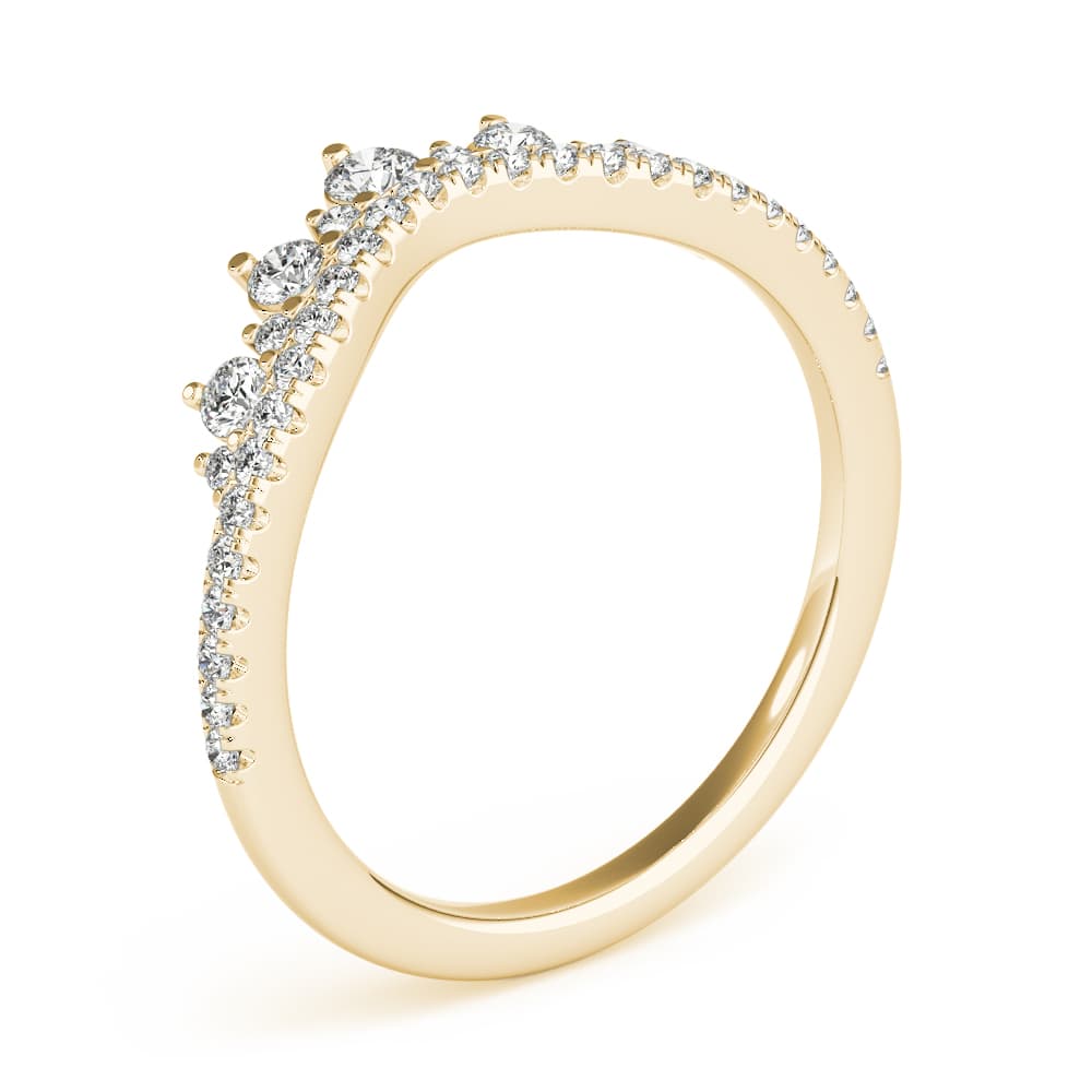 Diamond Chevron Wedding Band (3/8 ct. tw.), Angle view in yellow gold