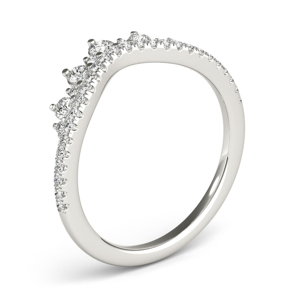 Diamond Chevron Wedding Band (3/8 ct. tw.), Angle view in white gold or platinum