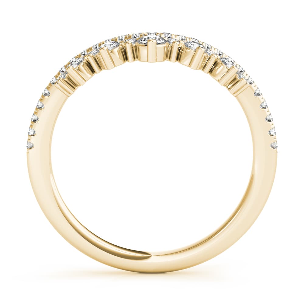 Diamond Chevron Wedding Band (3/8 ct. tw.), Side view in yellow gold