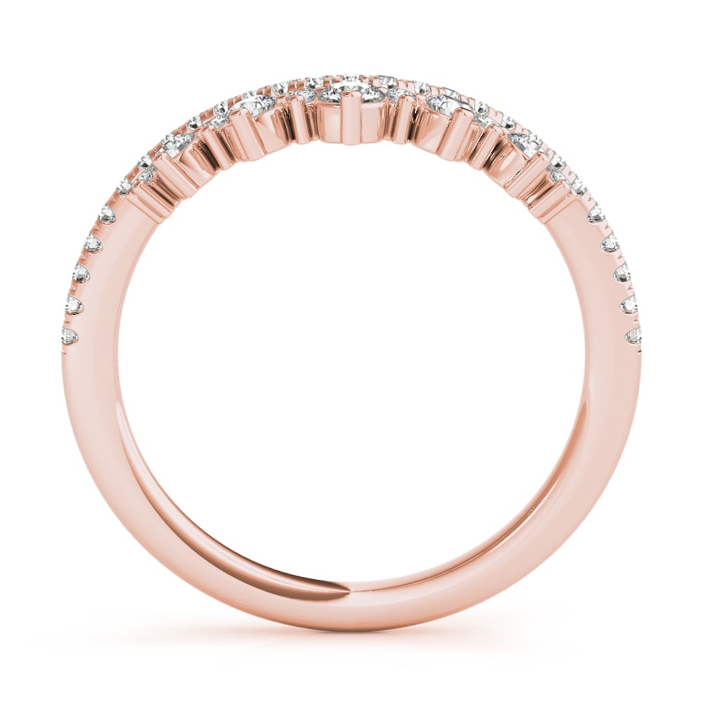 Diamond Chevron Wedding Band (3/8 ct. tw.), Side view in rose gold