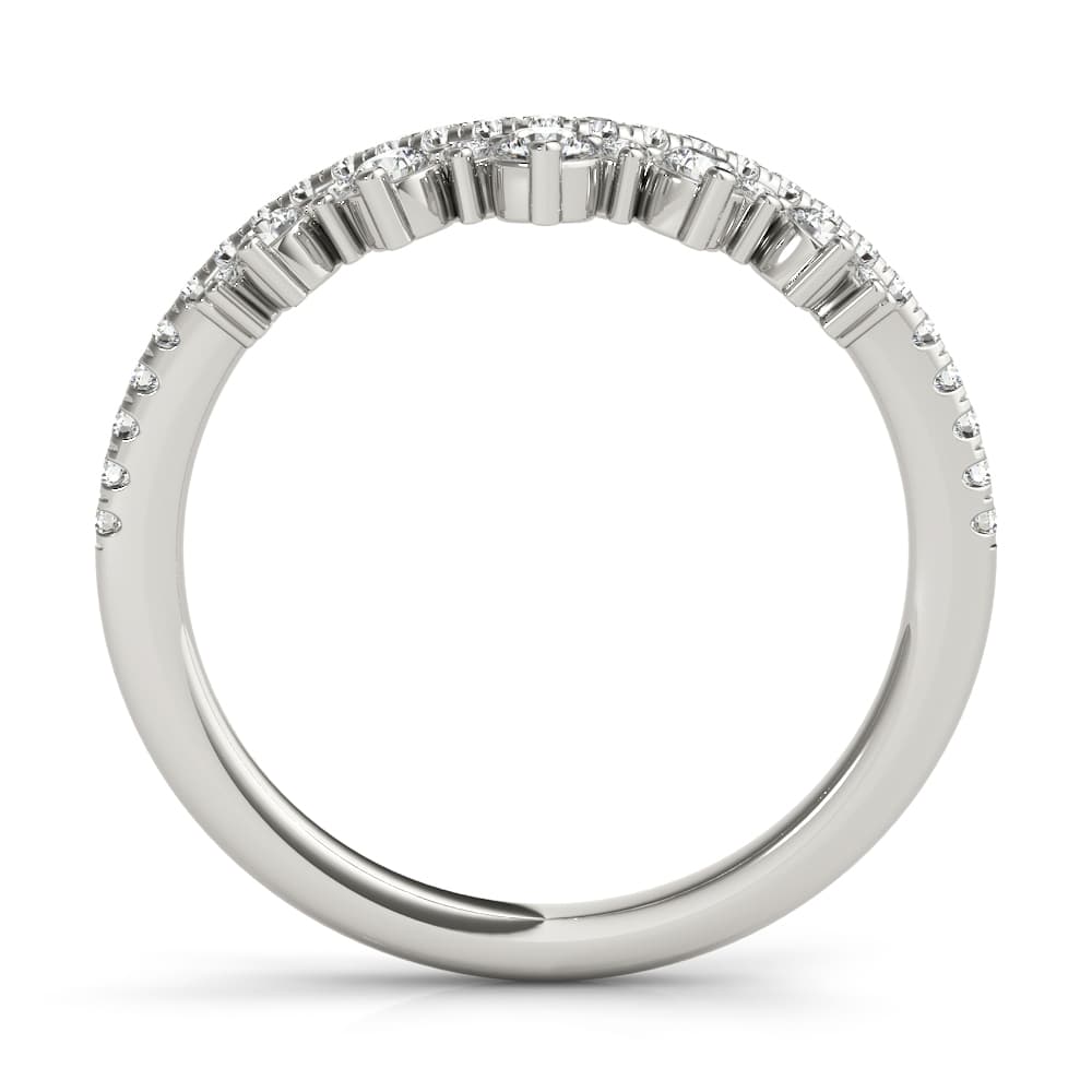Diamond Chevron Wedding Band (3/8 ct. tw.), Side view in white gold or platinum
