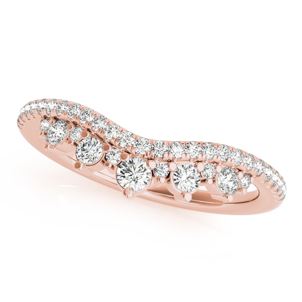 Diamond Chevron Wedding Band (3/8 ct. tw.), Top view in rose gold