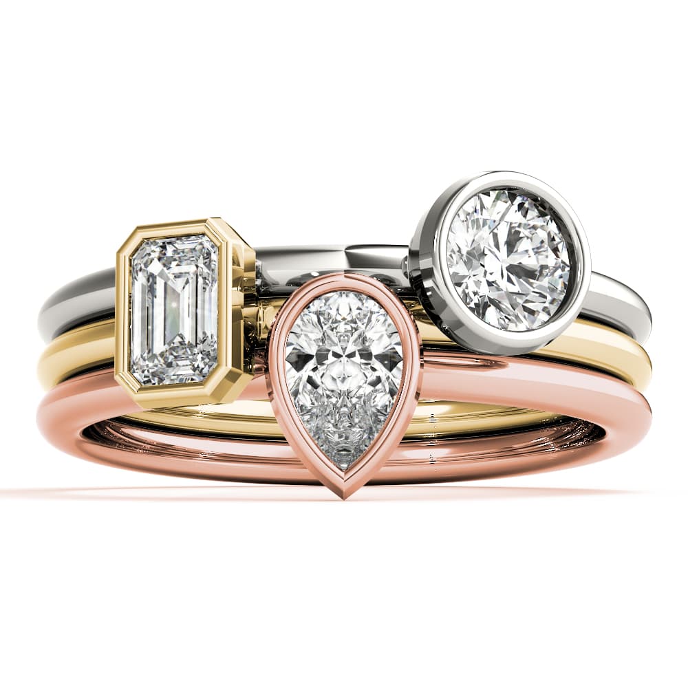 Emerald Cut Solitaire Ring, Top view in white gold or platinum
