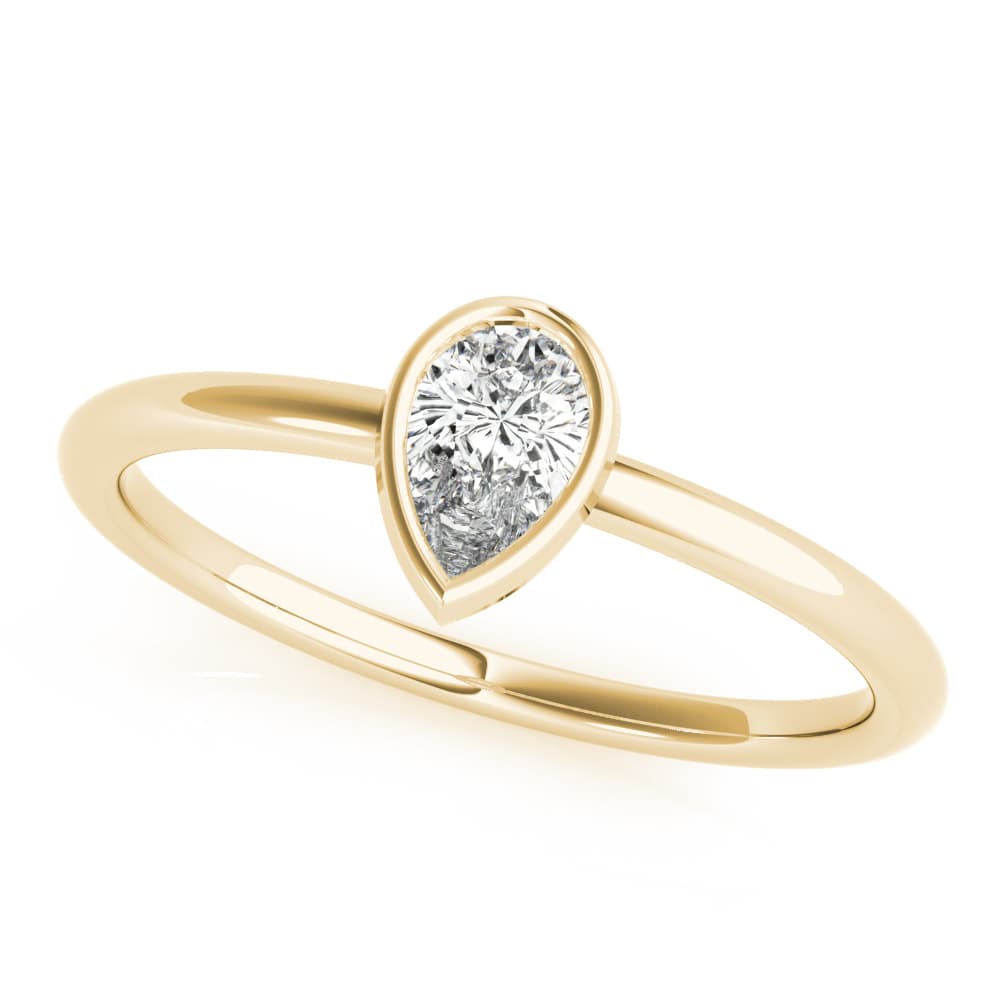 Solitaire Pear Stackable Engagement Ring in Yellow gold