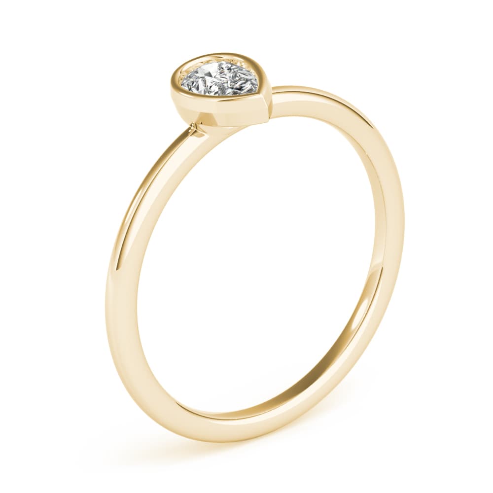 Solitaire Pear Stackable Engagement Ring, style 85205, Angle view in yellow gold