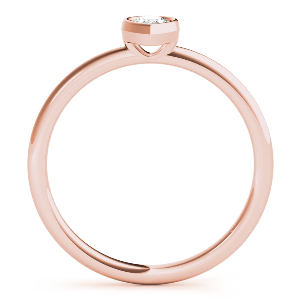 Solitaire Pear Stackable Engagement Ring, style 85205, Side view in rose gold