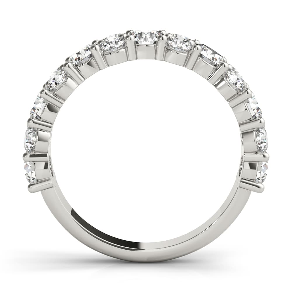 Shared Prong Wedding Bands (2.18 ct. tw.), Side view in white gold or platinum