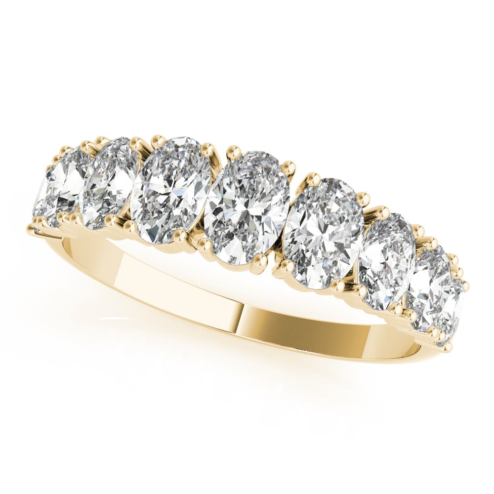 9 Stone Band Ovals (1.7 ct. tw.), Front view in yellow gold