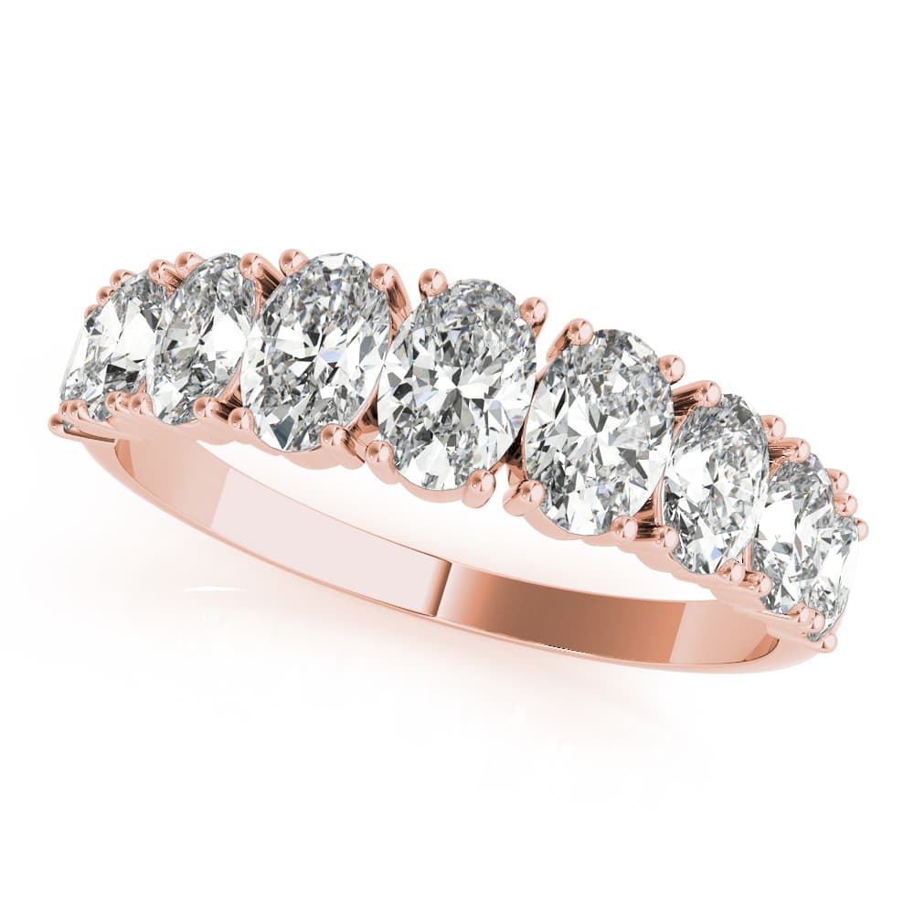 9 Stone Band Ovals (1.7 ct. tw.), Front view in rose gold