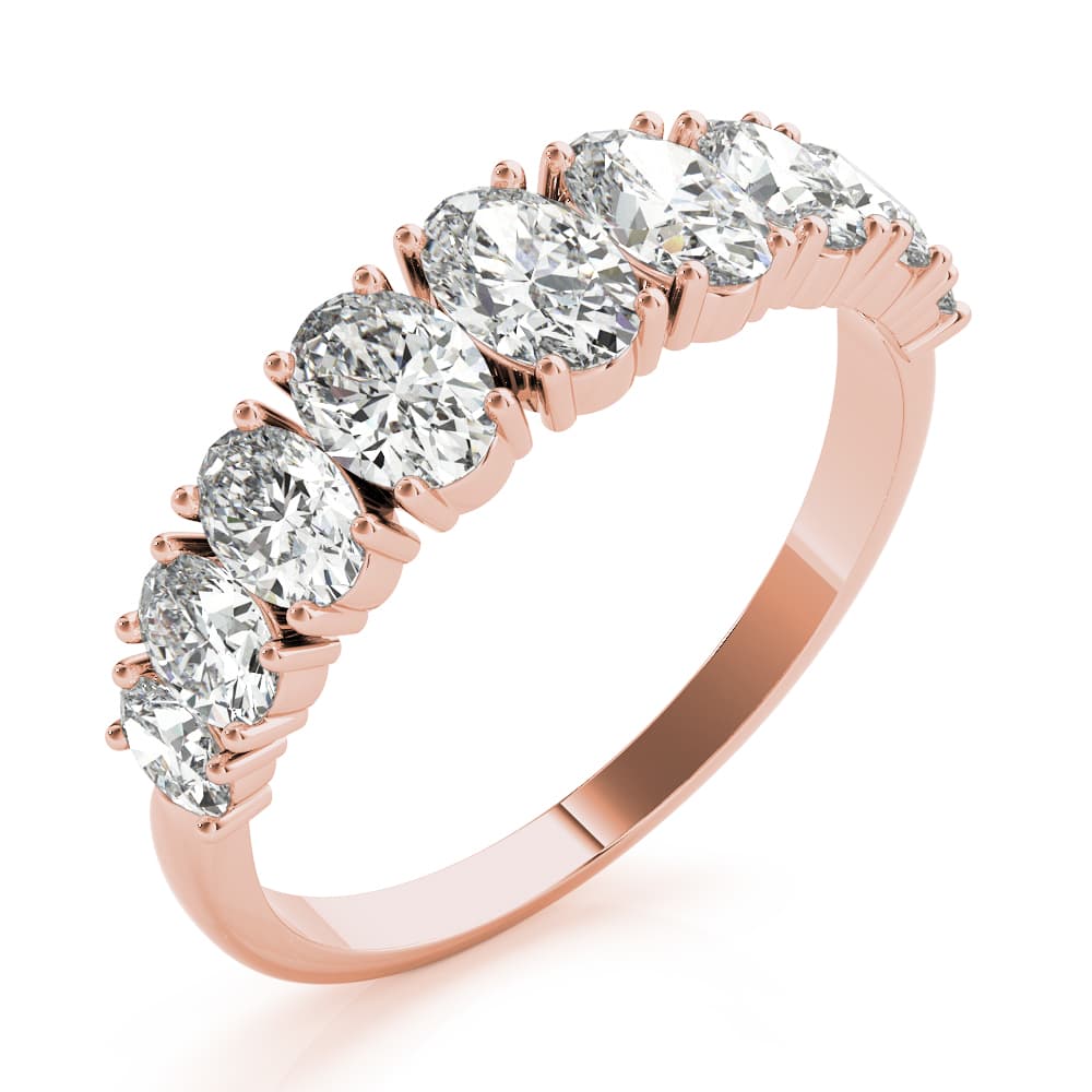 9 Stone Band Ovals (1.7 ct. tw.), Angle view in rose gold
