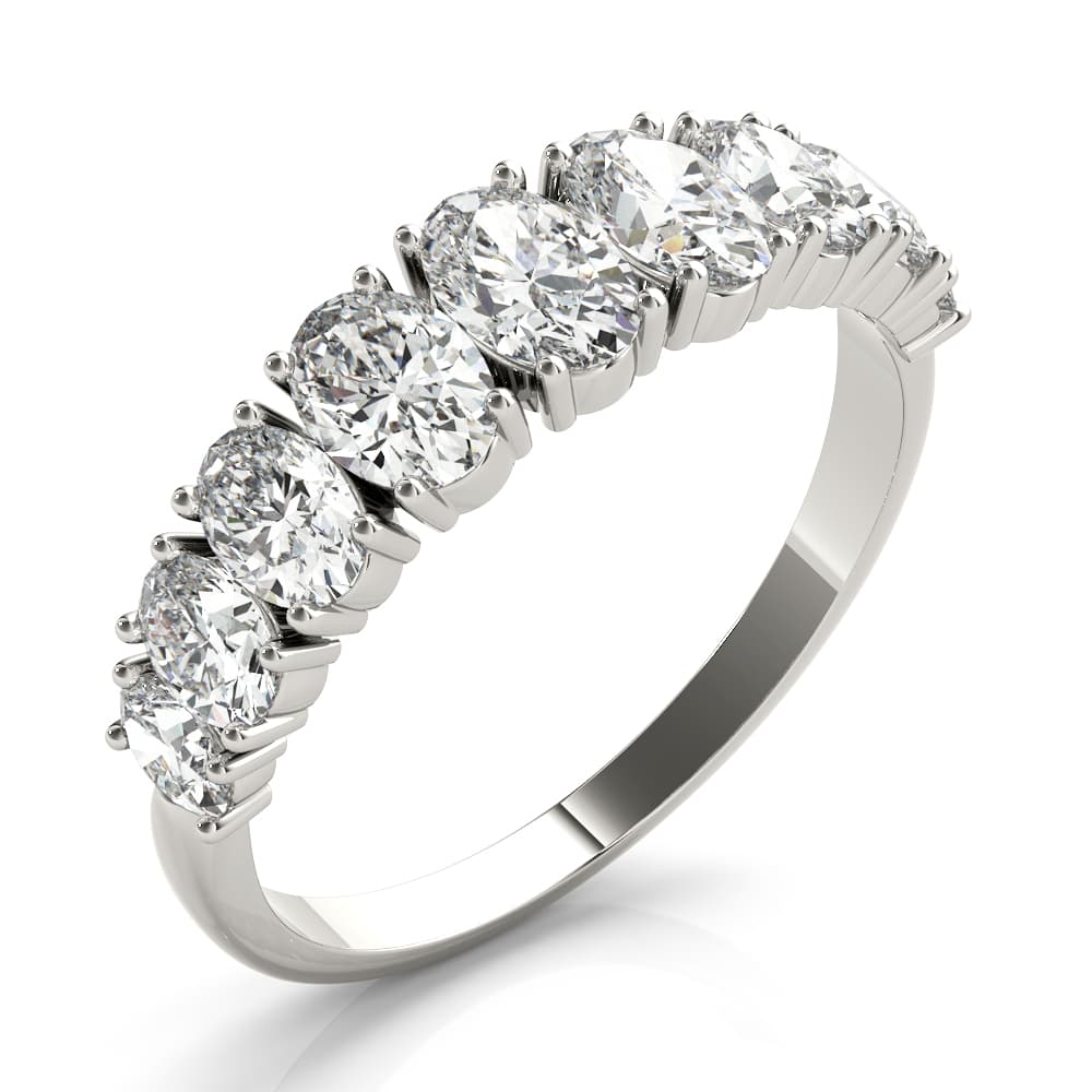 9 Stone Band Ovals (1.7 ct. tw.), Angle view in white gold or platinum