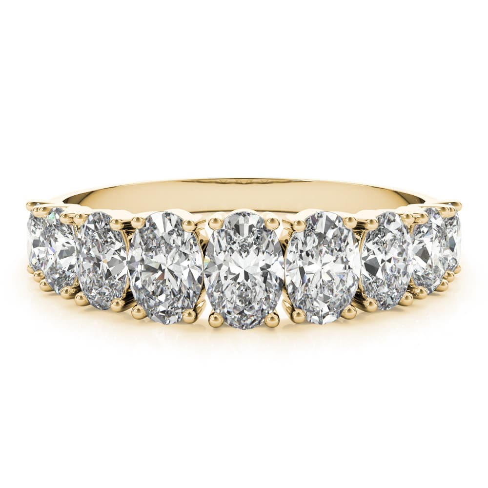 9 Stone Band Ovals (1.7 ct. tw.), On hand view in yellow gold