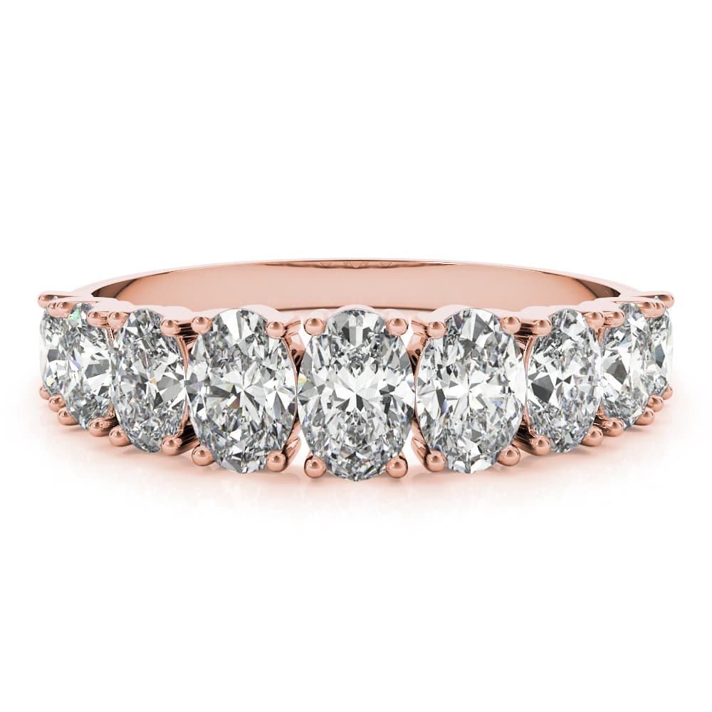 9 Stone Band Ovals (1.7 ct. tw.), On hand view in rose gold