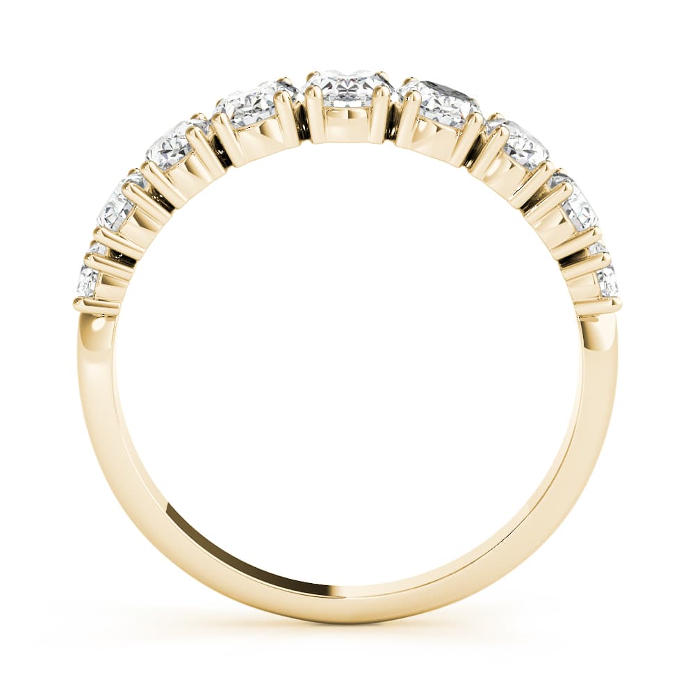 9 Stone Band Ovals (1.7 ct. tw.), Side view in yellow gold