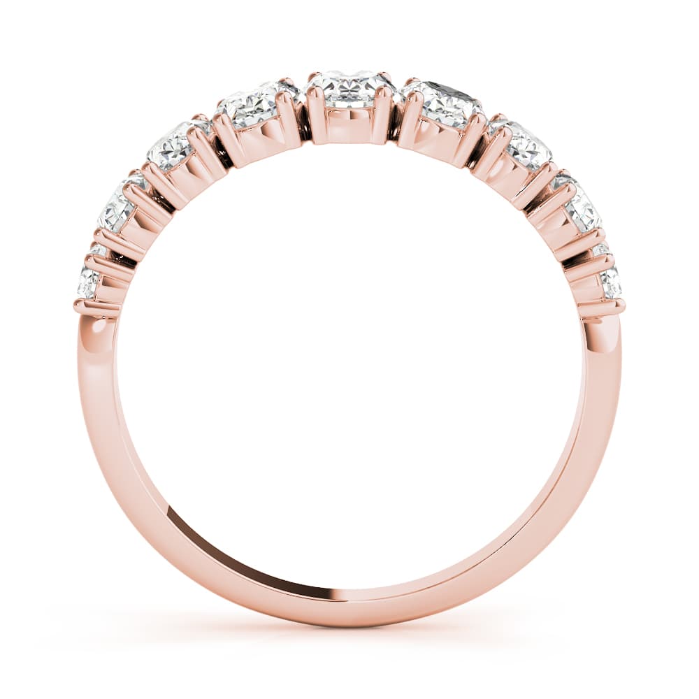 9 Stone Band Ovals (1.7 ct. tw.), Side view in rose gold