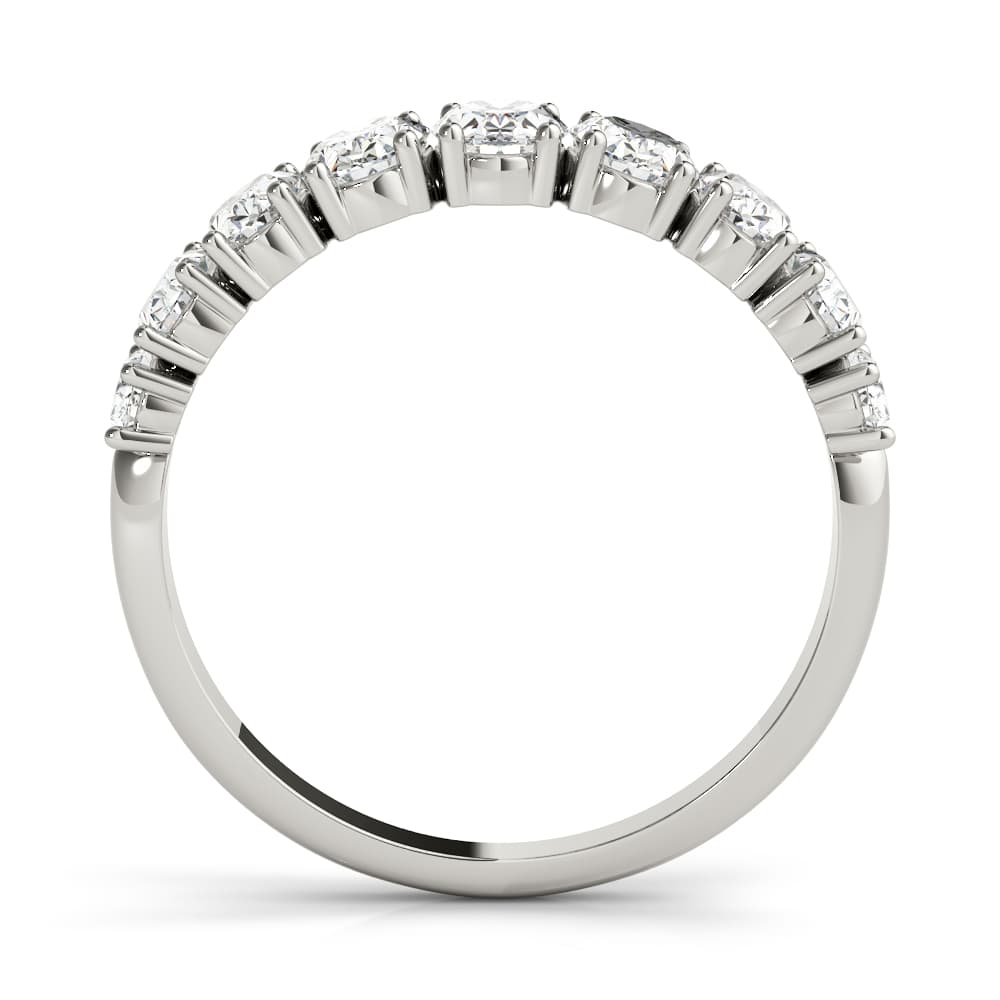 9 Stone Band Ovals (1.7 ct. tw.), Side view in white gold or platinum