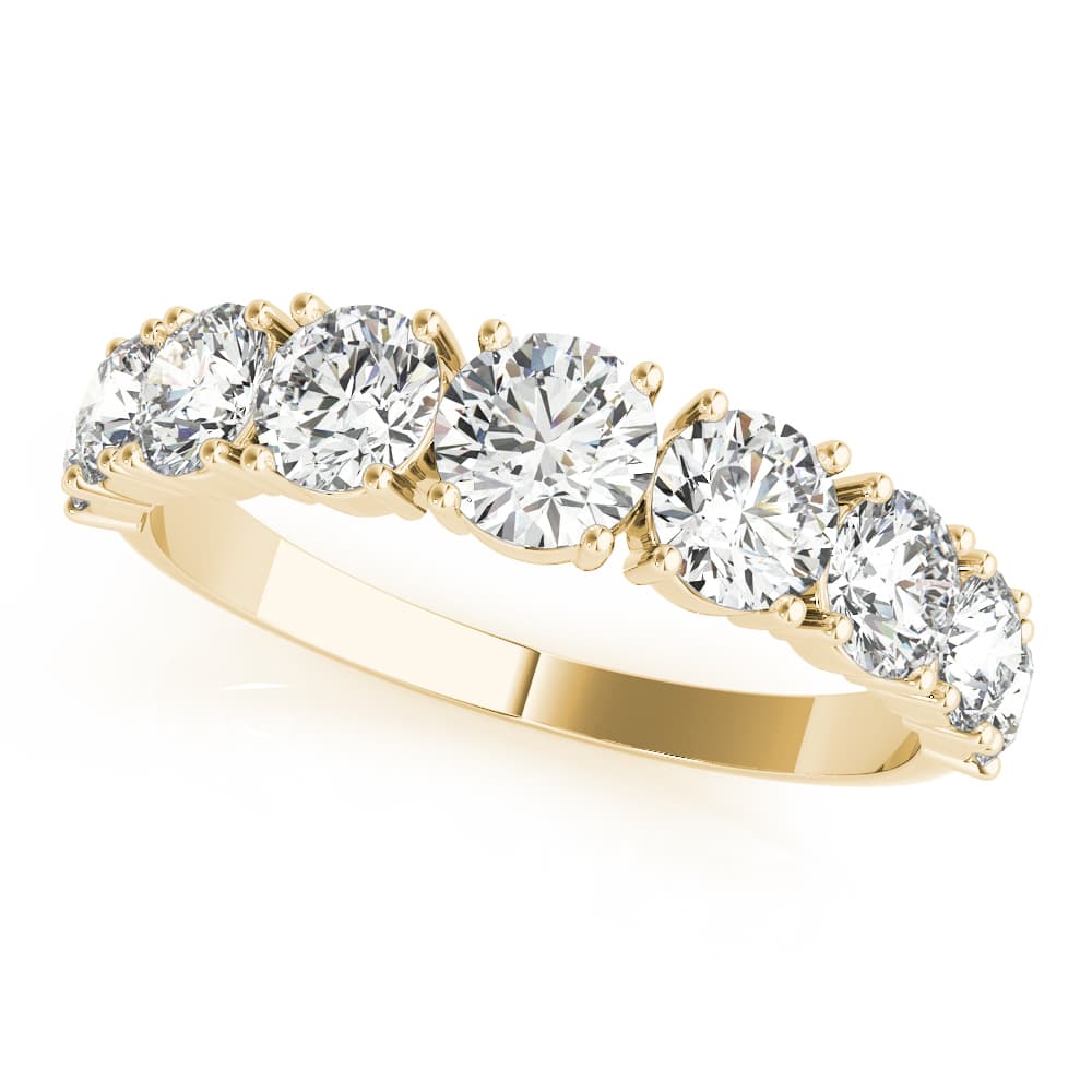 Single Prong Stackable Wedding Band (1.73 ct. tw.), Front view in yellow gold