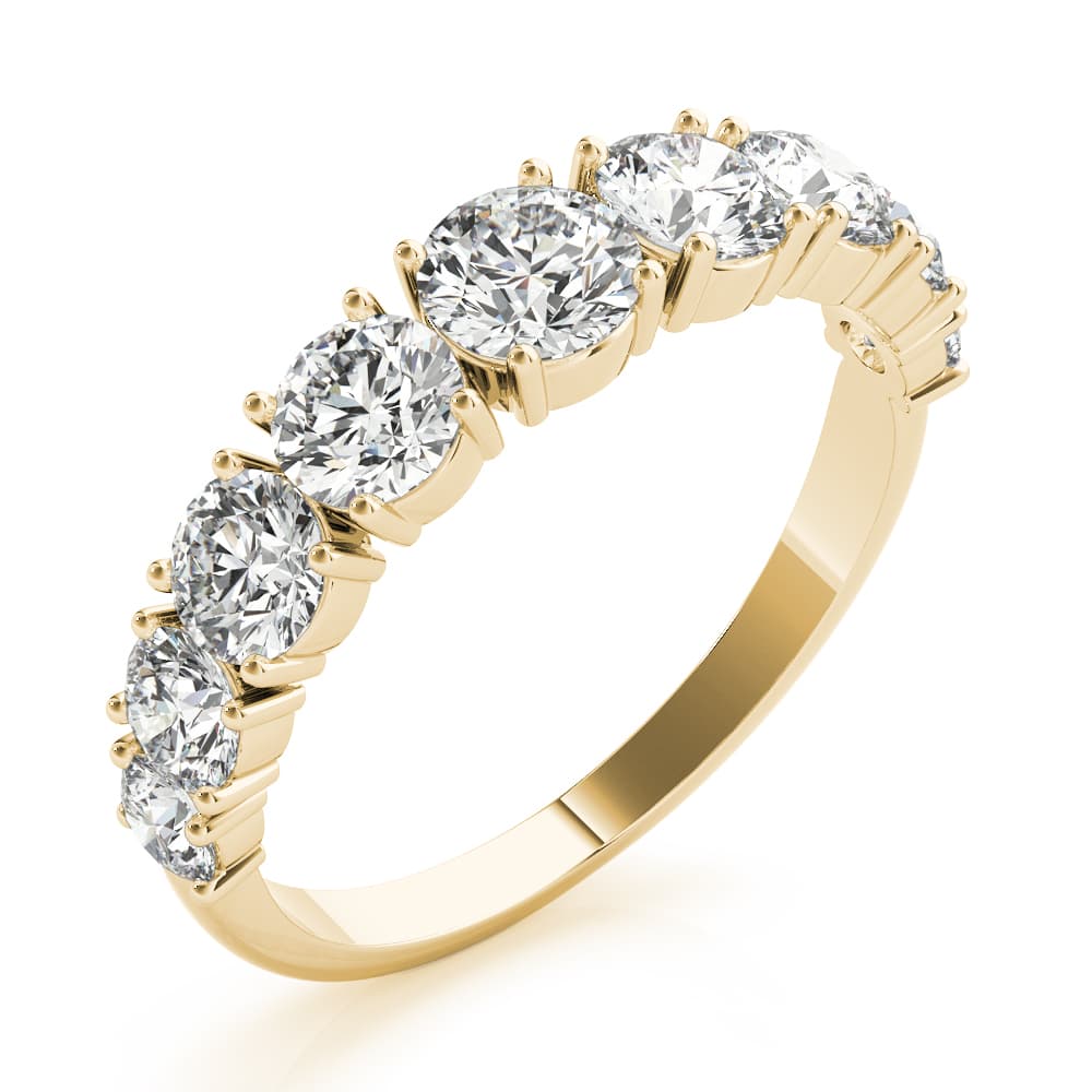 Single Prong Stackable Wedding Band (1.73 ct. tw.), Angle view in yellow gold