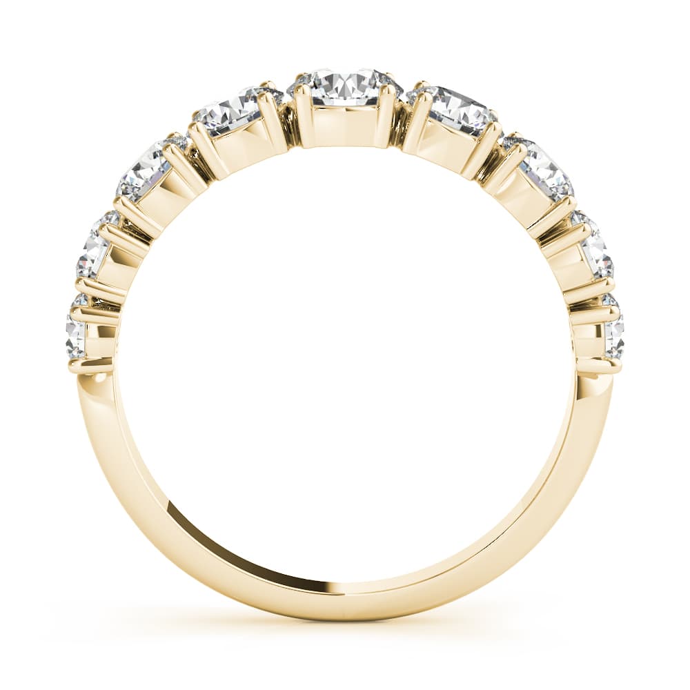Single Prong Stackable Wedding Band (1.73 ct. tw.), Side view in yellow gold