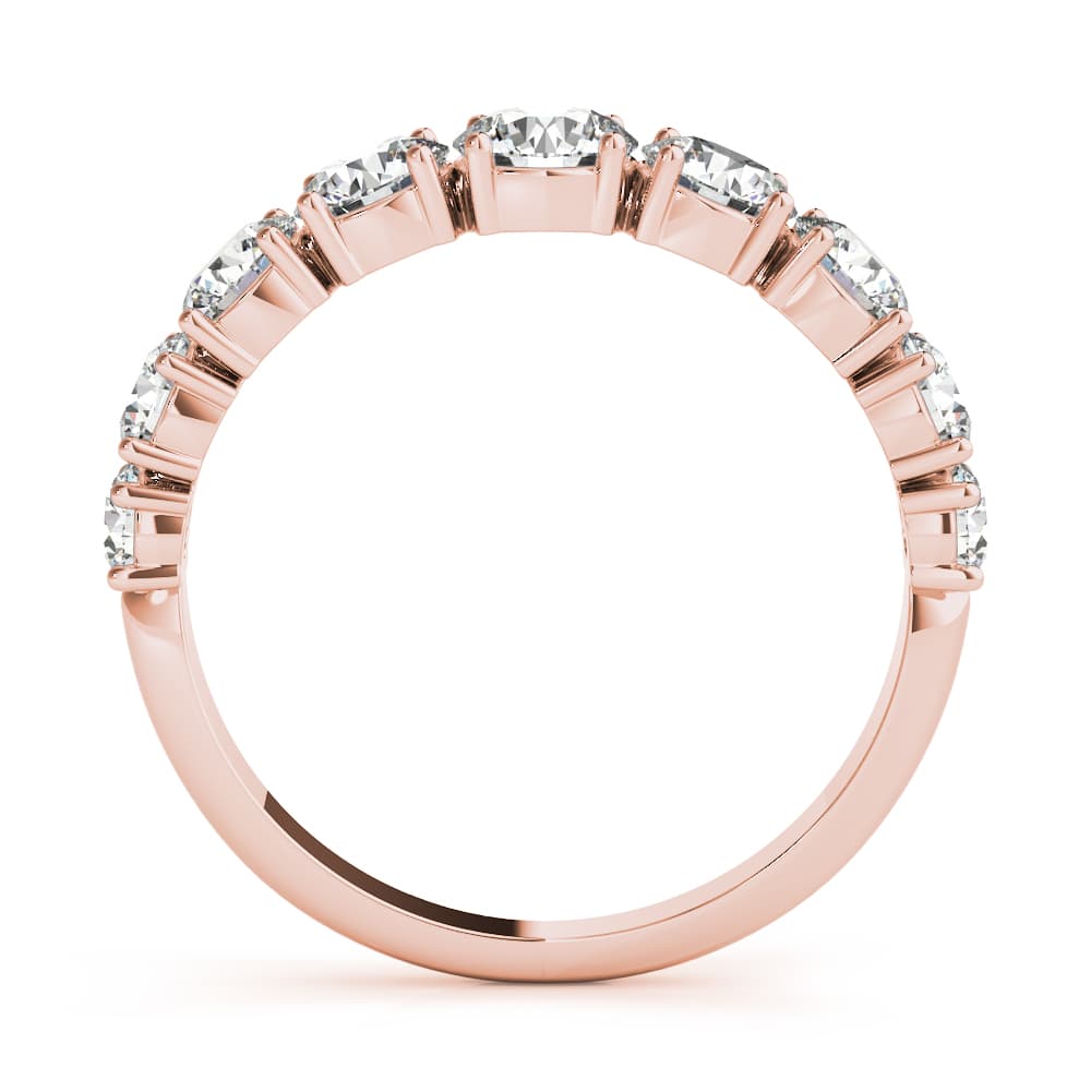 Single Prong Stackable Wedding Band (1.73 ct. tw.), Side view in rose gold