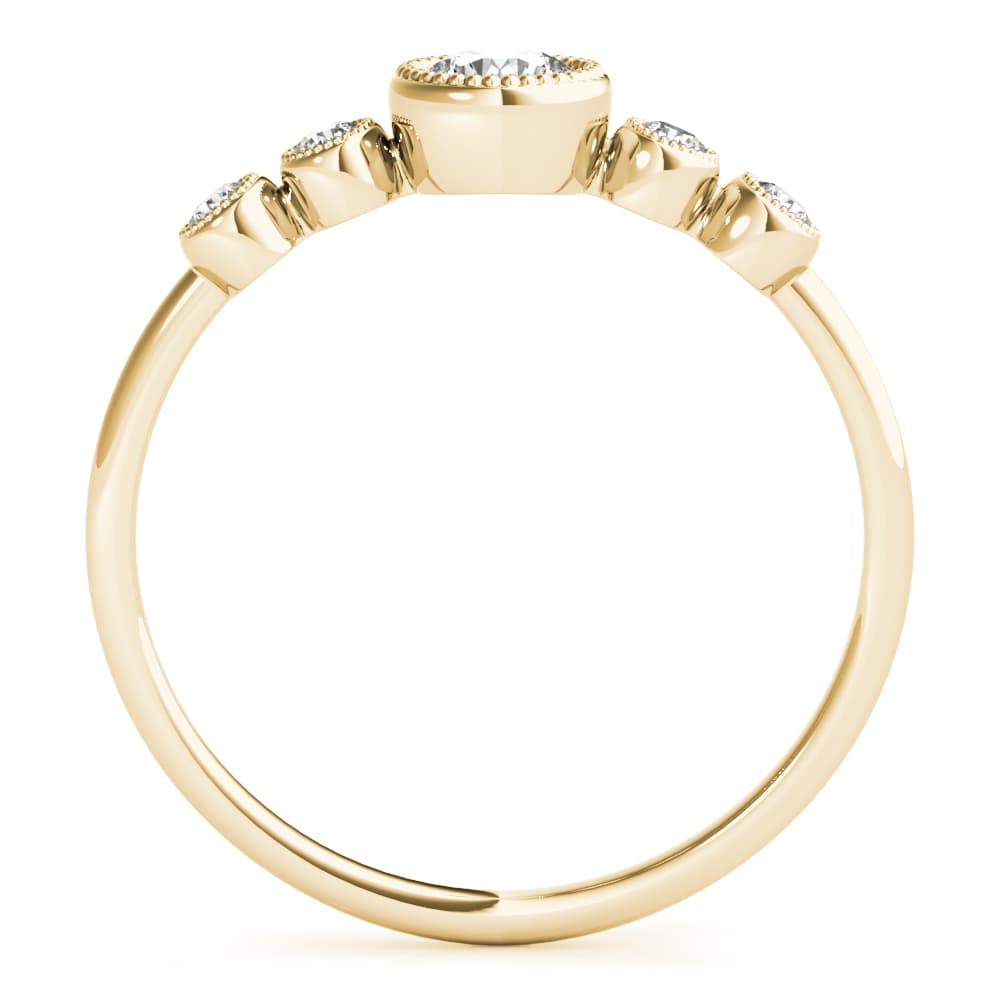 Milgrain Bezel Set Fashion Ring (0.07 ct. tw.), Side view in yellow gold